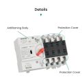 CSQ 100A 4P 3 Phase ATS 4 Pole Dual Power Din Rail Automatic Transfer Switch ATS Auto Change Over With Arc Chutte Protectors For Solar PV Inverter And Grid Type. 