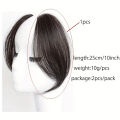 2pcs Side Bangs Synthetic Hair Extension Easy Clip In Gradient Bangs Natural Seamless Synthetic Fringe Hairpiece For Women Girls. 