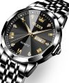 O'levs 9931 New Business Quartz Watch For Men Luxury Diamond Dial Waterproof Stainless Steel Strap Men Wristwatch.