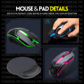 RGB Gaming Keyboard and Mouse and Headphones Combo with FREE Mousepad in Low price ~ Mechanical Feeling Gaming Key Board with 7 light RGB Gaming Mouse ~ Wired Keyboards for Mobile Gaming, Pubg, Laptop, PC, Minecraft, Xbox - 112 Keys - By FunBug. 