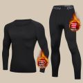 De Run Warmth-Retaining Underwear Set for Men, Winter Version with Thick Fleece Lining, Great for Running, Undergarments for Col.