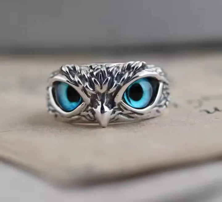 New%20Men's%20Trend%20silver%20color%20owl%20Eagle%20Head%20ring%20for%20You%20love%20one's%20Best%20gift%20-%20Image%202