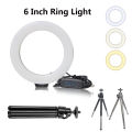 6 Inch Mini LED Selfie Ring Light Desktop Video Lamp USB Photography Light Plug For YouTuber Live Vlog Makeup Studio. 