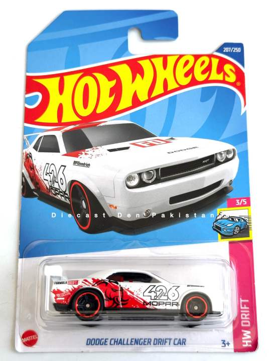 Hot Wheels DODGE CHALLENGER DRIFT CAR Red White 1/64 Scale Diecast Model Car
