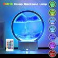 LED RGB Sandscape Lamp 3D Moving Sand Art Frame Night Light with 16 Colors Hourglass Light 3D Deep Sea Display with Remote. 