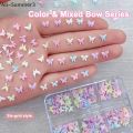 6 Grid Small Butterfly Nail Charms 6*5mm 3d Resin Colorful Butterfly Nail Art Flat-Back Butterfly Nail Parts. 