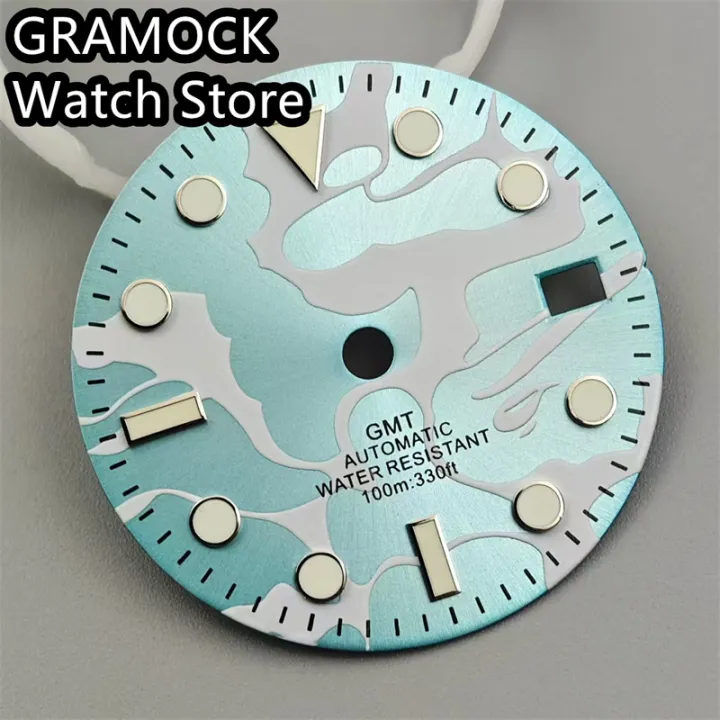 GRAMOCK%2029mm%20NH34%20Watch%20Dial%20Blue%20Dial%20Green%20Luminous%20Fit%20NH34%20Movement%20Watch%20replacement%20parts%20-%20Image%205