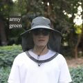 Mosquito-Proof Hat, Face-Covering Sun-Protective Hat, Breathable Mesh Veil, Anti-Insect and Anti-Bee Hat for Night Fishing.