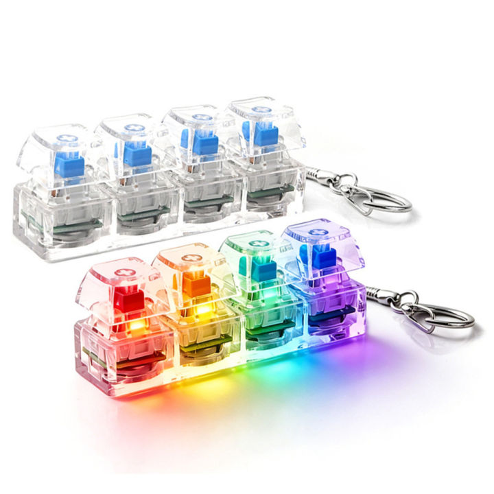 1pcs%204%20Keys%20Mechanical%20Keyboard%20Tester%20LED%20Keyboard%20Key%20Toys%20Stress%20Relief%20DIY%20Fidget%20Button%20Keycap%20Fidget%20Keychain%20Toys%20-%20Image%203