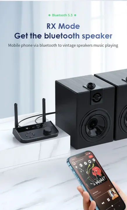 Bluetooth%205.3%20Audio%20Transmitter%20Receiver%20Wireless%20Music%20Adapter%20Pair%202%20Devices%20BT%205.0%203.5mm%20Aux%20Jack%20RCA%20For%20TV%20Car%20PC%20Headphone%20-%20Image%204