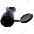 EU Rubber Waterproof Socket Plug Electrial Grounded European Connector With Cover IP54 For DIY Power Cable Cord 16A 250V. 