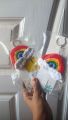 rainbow keychains for girls,colorful rainbow crochet keychain for kids bags.. 