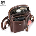 BULLCAPTAIN Casual Fashion Men's Messenger Bag's Business Portable Handbag Man Leather Shoulder Bag Mobile 6.5'' Phone Bags. 