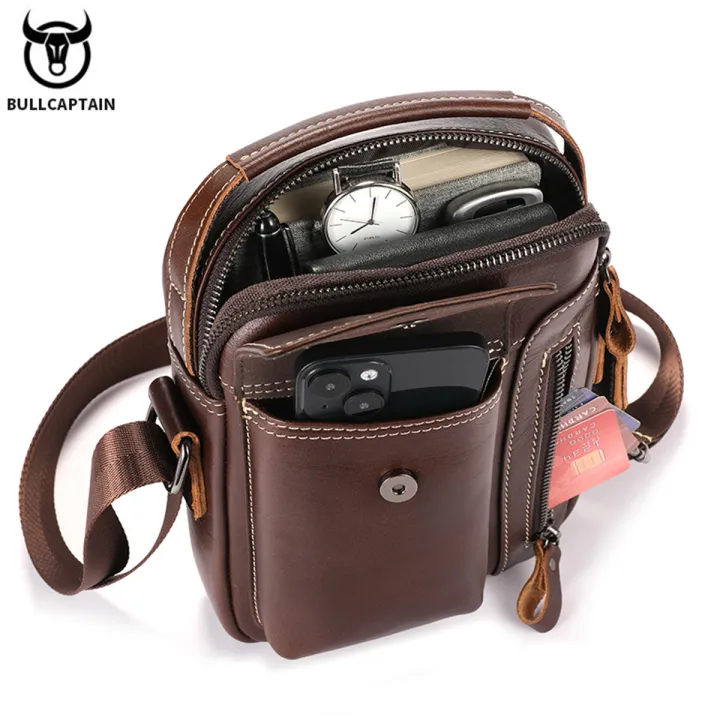 BULLCAPTAIN%20Casual%20Fashion%20Men's%20Messenger%20Bag's%20Business%20Portable%20Handbag%20Man%20Leather%20Shoulder%20Bag%20Mobile%206.5''%20Phone%20Bags%20-%20Image%206