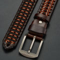 LUCKACE Genuine Leather Casual Men's Belt Trendy Golf Belts Knitted Belt With Alloy Buckle Best Gift Choice for Boyfriend/Husban.