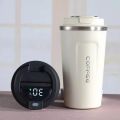 Temperature Display Indicator Sipper 380ML Vacuum Insulated Stainless Steel Tea Coffee Mug Thermos Flask Travel Mug - Tumbler with Flip Lid Mesh Filter Hot and Cold for 3 Hours (Multicolor). 