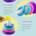 Rainbow Stacking Ring Tower Montessori Educational Baby Toy Pyramid Tower Cup Dinosaur Stacking Toys Beach Pool Toy. 