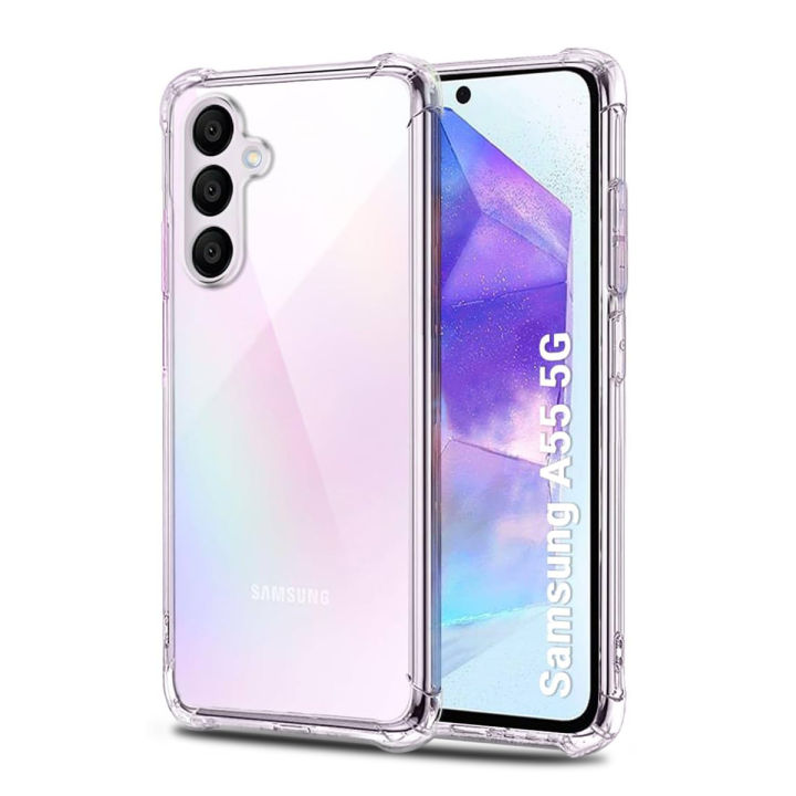 Samsung Galaxy A55 5G Transparent Bumper Case Soft TPU Shockproof Drop Protection Crystal Clear
