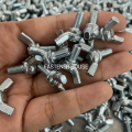 White plated steel rabbit ear screw nut size M5 thread 0.8 (MM thread) number as specified. 