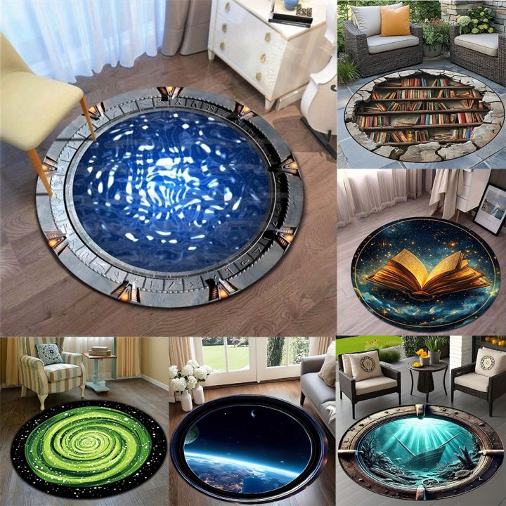 Stargate Rug 2D Interstellar Travel Stargate Print Round Rugs Carpet Child Room ...