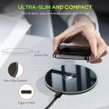 Universal Fast Wireless Charger Pad Mirror Surface LED Light Anti Slip Fast Charging For iPhone 17-12 S26 Android Phone.