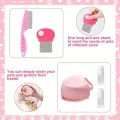 8Pcs Cat Brush Beauty Kit With Pet Nail Clippers And Files Pet Self-Cleaning Kit Flea Comb Pet Shampoo Bath Brush Pet Sheddin. 