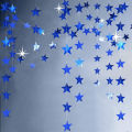 Reflective Blue Star Garlands Streamer Party Decoration for Frozen Birthday/Wedding/Engagement/Baby Shower/Home Decorations. 
