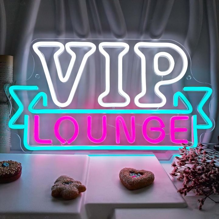 VIP Lounge Neon Sign VIP LED Neon Light For Party Night Club Pub Bar ...