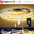 5V USB Tuya Zigbee 3.0 COB LED Strip Light 1m-5m Warm White Flexible Dimmable Lights 320leds/m Home Decoration for Alexa . 