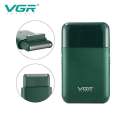 VGR Portable Car Travel Single Blade Male Men Mini Push Alternative Beard Trimmer Razor Cordless Electric Shaver Hair Remov. 