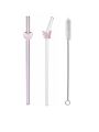 1/3/5pcs Reusable Heart & Butterfly Glass Straws, Valentine's Day Party Favors, Perfect for Cocktails, School Use,  Ideas. 