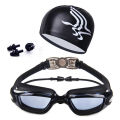 Adult Swimming Glasses Kit Coated Lens Anti Fog Swim Goggles + Cap + Case + Nose Clip + Ear Plugs Men Women Coated Lens Anti Fog. 