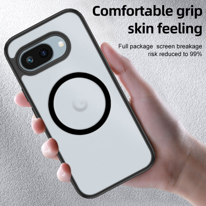 Matte%20&%20Clear%20Magnetic%20Wireless%20Charging%20Armor%20Magsafe%20Case%20For%20Google%20Pixel%209a%20Pixel9a%20Military%20Shockproof%20Phone%20Back%20Cover%20-%20Image%204