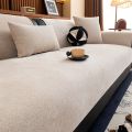 Minimalist Twill Chenille Anti-Slip Sofa Cover for All Seasons Living Room Furniture Decor Couch Cushion Cover Slipcover.