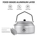 Widesea Camping Outdoor 1L kettle Pure Aluminum Short-hole Removal Handle Design Portable Cookware Travel Essential Appliance.