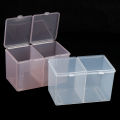 New 1pc Twin Well Empty Grids Portable Storage Case Wipe Pads Cotton Swab Rods Makeup Tools Container. 