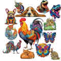 Dinosaur Wooden Jigsaw Puzzles Art Unique Butterfly Animal Shaped Puzzle Diy Leisure Game for Adults Kids Family Home Decor. 