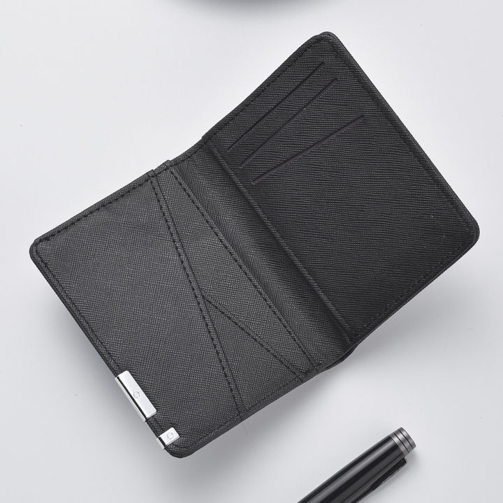 Black%20Faux%20Leather%20Small%20Slim%20Business-Style%20Wallet%20-%20Multiple%20Card%20Slots,%20Credit%20Card%20and%20Driver's%20License%20Holder,%20Geometric%20In%20-%20Image%205