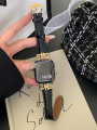Luxury Gold Metal Real Leather Band For IWatch Series 8 7 6 5 4 3 SE Women Slim Strap For Apple Watch 41mm 40mm 38mm 45 42 44 49. 