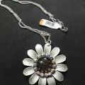 (L). Vintage Flower Necklace, pendant necklace, steampunk jewelry, bohemian necklace, flower pendant necklace. 