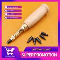 Hole Punch Screw Removable Book Drill Auto With 6 Size Tip 1.5-4mm Automatic Belts Screw Punch Leather Tools.