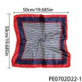 PESENAR Air Hostess Silk Scarf: Navy & White Striped with Red Borders - Stylish Accessory for Cabin Crew Uniforms. 
