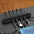 5 hole Cable Organizer Silicone USB Cable Winder Desktop Tidy Management Clips Cable Holder for Mouse Headphone Wire Organizer.