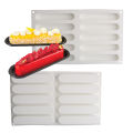Meibum 10 Cavity Long Strip Silicone Cake Mold Mousse Mould Plastic Cutting Dies and Pastry Trays Dessert Baking Tools Bakeware. 