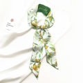 2025 Summer New Fresh Fruit Series Silk-like Satin Small Ribbon Women's Hair Band Arm Bag Scarf Twill Silk Scarf Headband. 