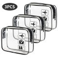 Cosmetic Pouch 3 Pcs Clear Toiletries Bags Carry On Airport Airline Compliant Bag Toiletry Bag Convenient Travel Toiletry Bag Fa. 
