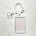 Retractable Card Holder Keychain Star Pendant Cute Cartoon Pattern Durable Plastic Metal Clip Open Ring Compact Functional.