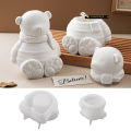 3D Cartoon Bear Candle Jar Silicone Mold DIY Scarf Animal Vase Casting Molds Gypsum Resin Storage Box Craft Making Supplies. 