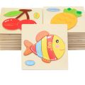3 piece Wooden Puzzles for Toddlers 3 Years Animal Vehicle Jigsaw Puzzle Educational Kids Puzzles Toys Montessori Learning Jigsaw Toy. 