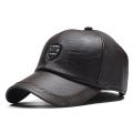 M Label Pu Leather Baseball Caps Spring and Autumn Outdoor Adjustable Casual Hats Sunscreen Hat. 